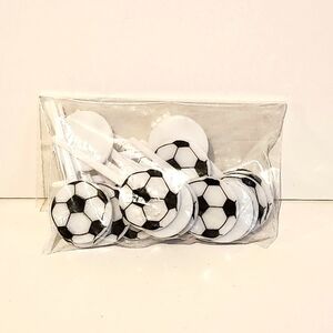 *5 for $20* Soccer Ball Cupcake Toppers - Black and White